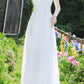 White vintage inspired long chiffon dresses HY0035