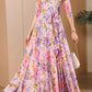 Floral maxi prom summer chiffon dress women 5059