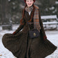 Midi Wool Plaid Circle Skirt For Women 4781