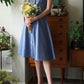 Swing summer linen dresses with v neckline 4851