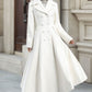 White Double Breasted Long Wool Coat 3235