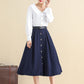 Vintage Inspired Buttoned Midi Skirt 2786