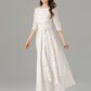 Tie belt white linen dress with colorful striple 4934