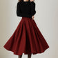 Winter Midi Wool Skirt Women 5230