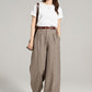 Wide leg long linen pants for women 4964