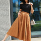 High waisted flare summer linen skirt 2194