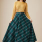 Vintage Inspired Long Wool Plaid Skirt 5264