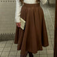 High Waist Flared Wool Winter Skirt 4744