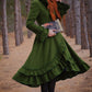 Green Hooded Long Wool Coat 3967