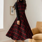 Sleeveless plaid winter wool dress 5478