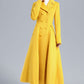 Yellow Winter Long Wool Coat Women 3234