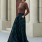 A line maxi plaid winter wool skirt 5451