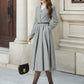 Gray midi wool dress for women 5304