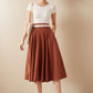 Linen Full Circle Skirt with Pockets 4976