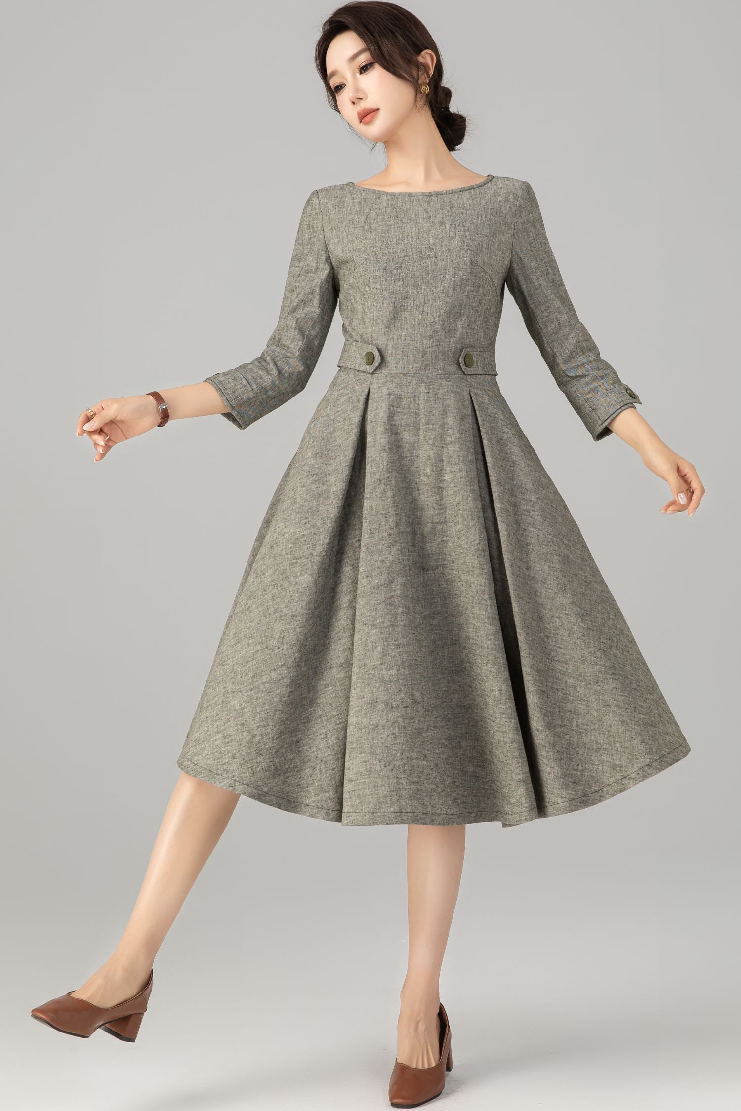 Vintage Inspired Linen Dress for Women 5706 -XS #CK2500356 Xiaolizi Vintage Inspired Linen Dress for Women 5706 -XS #CK2500356 Xiaolizi