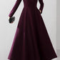 Maxi fit and flare long wool dress 5534