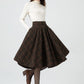 Handmade Knee length plaid winter wool skirt 5323