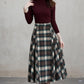 1950s plaid flare skirt, women's midi skirt 5401