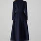 Dark blue A-Line Wool Coat 4506