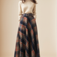 Handmade Women's Vintage Plaid Wool Long Skirt - Winter High Waist 5275