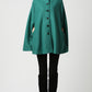 Green Wool Cape Coat for Women – Stand Collar Winter Cloak with Pockets, Xiaolizi 1129