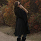 Black Winter Wool Cape Coat 3216