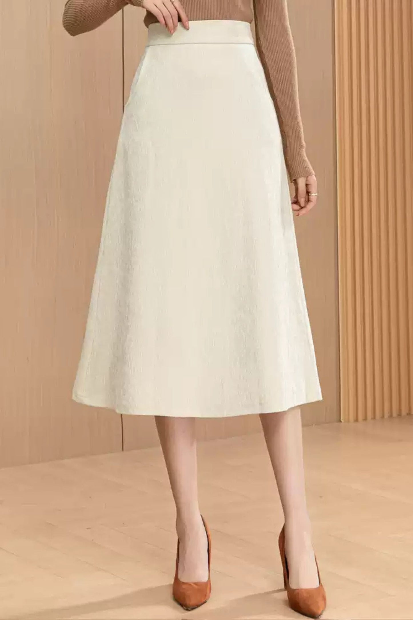White A line autumn/winter skirt women 6193