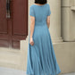 Blue swing midi summer prom chiffon dress 5147