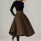 Midi Wool Plaid Swing Winter Skirt 5329