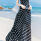 Black and white polka dot prom chiffon dresses HY0030