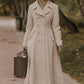 Vintage inspired Beige Long wool coat 3228