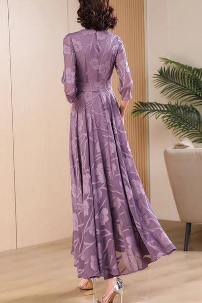 Swing purple summer maxi chiffon dress 5030