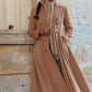 Brown Vintage inspired Winter Long wool coat 2405