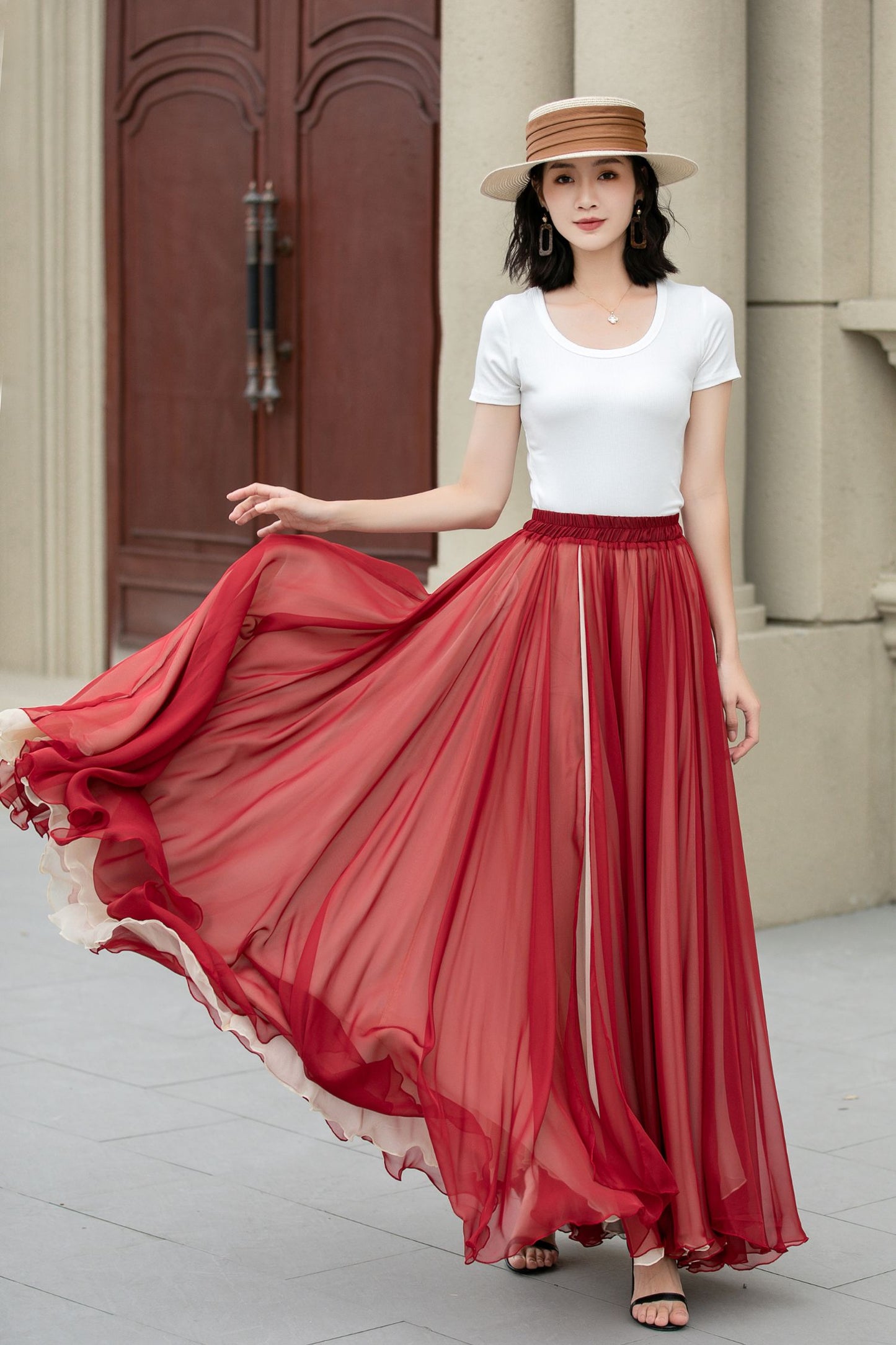 Swing maxi summer prom chiffon skirt 5151