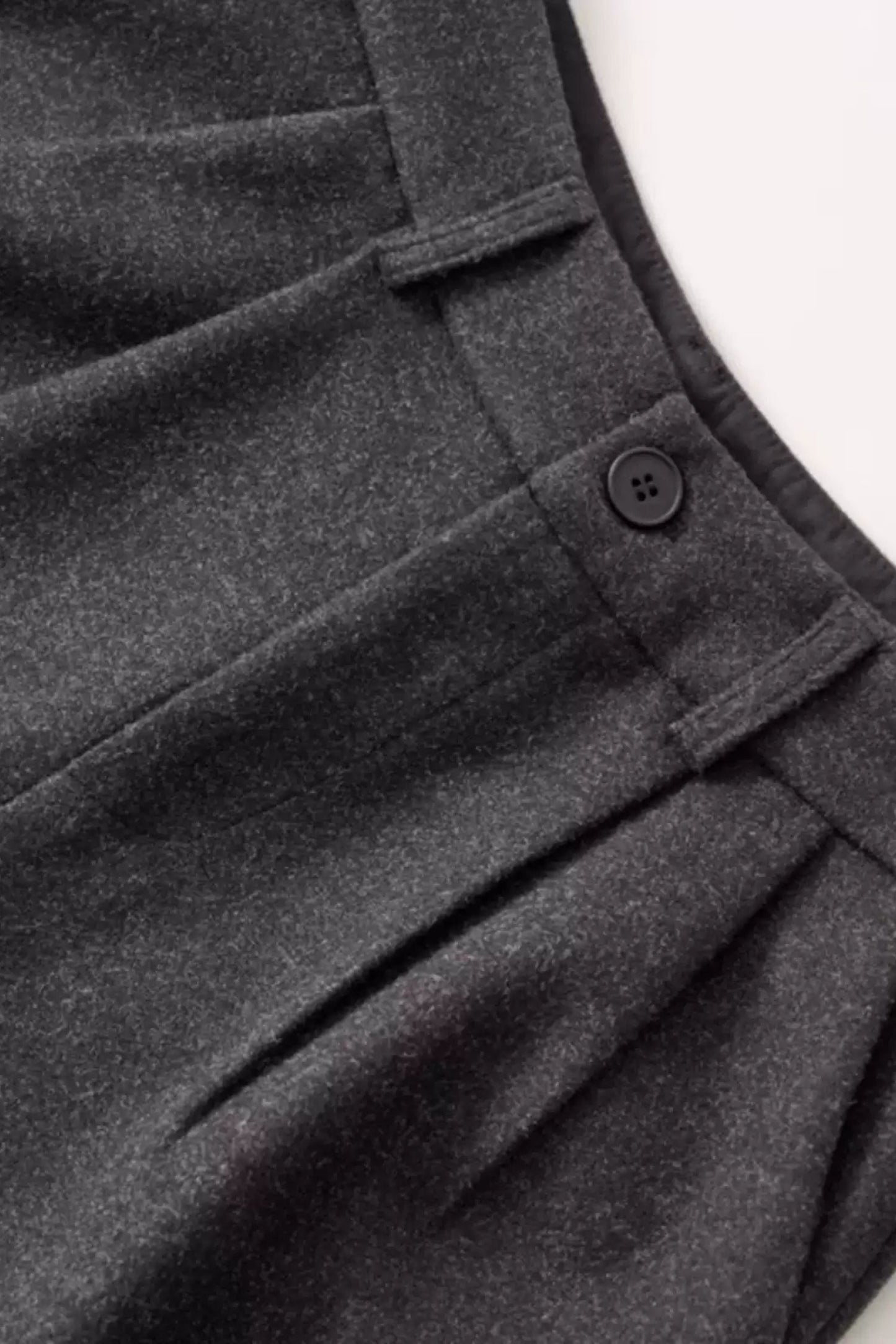 Gray wide leg wool pants women 6224