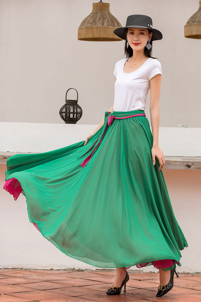 Swing womens summer maxi chiffon skirt 2752