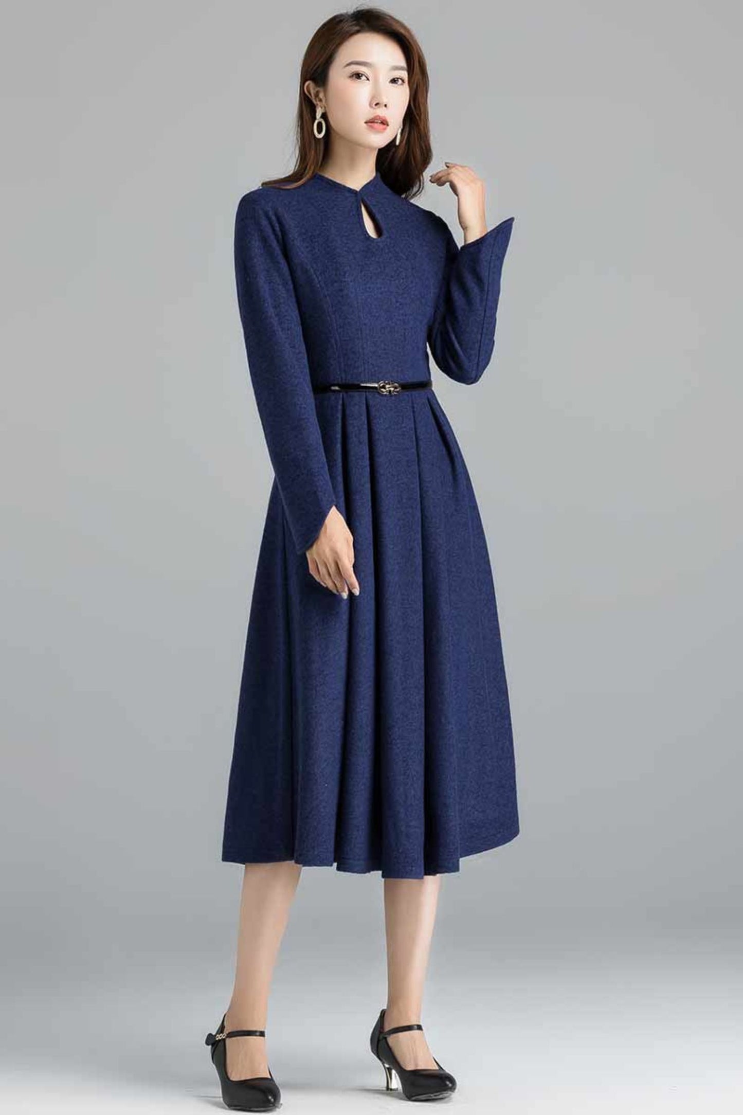 Vintage inspired Modest wool dress 2401