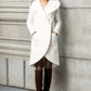 Winter White Hooded Wool Coat 1119