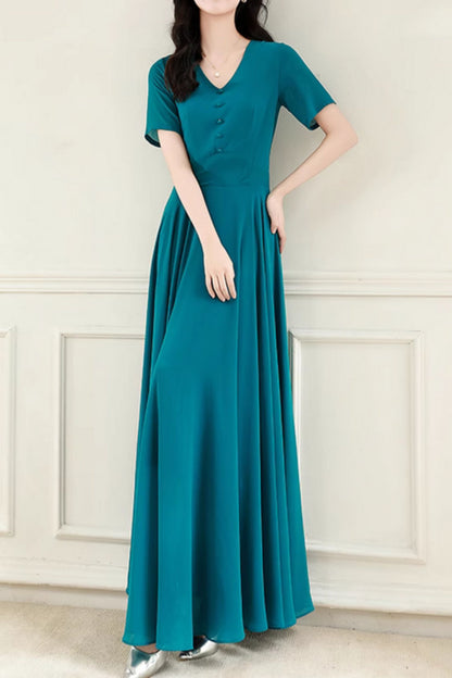 A line swing maxi summer chiffon dress 5102