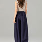 Loose fitting wide leg long linen pants 4907