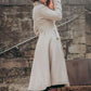 Vintage inspired Beige Long wool coat 3183