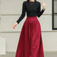 Handmade Women's High-Waisted Wool Maxi Skirt 6420
