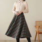 Midi Swing Circle Wool Plaid Skirt 4623