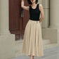 Swing midi summer linen skirt women 5238