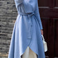 blue winter wool wrap coat women 5285