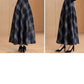 Swing a line long plaid wool skirt 5562