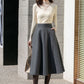 Winter Gray Midi Wool Skirt 4130