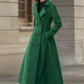 Double Breasted Wool Coat – Elegant Green Winter Overcoat for Women 6298