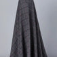 Vintage Inspired Tartan Plaid Midi Wool Skirt Woman 3138