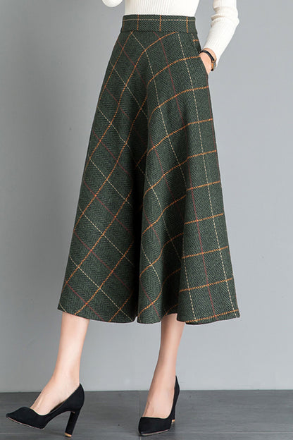 Vintage inspired midi wool skirt 6207